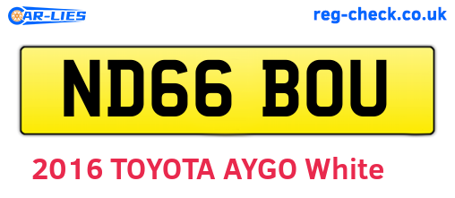 ND66BOU are the vehicle registration plates.