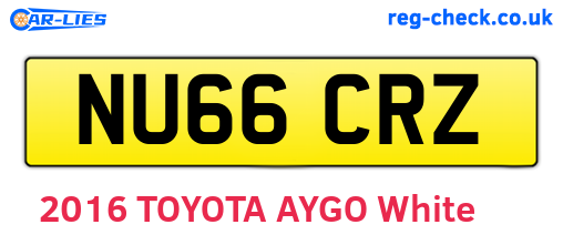 NU66CRZ are the vehicle registration plates.