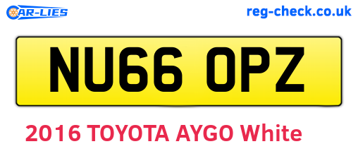 NU66OPZ are the vehicle registration plates.