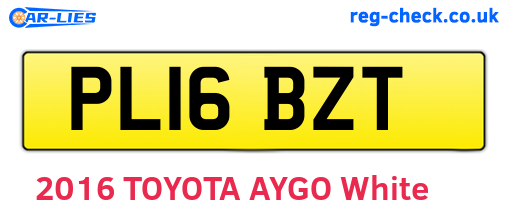 PL16BZT are the vehicle registration plates.