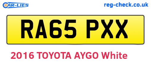 RA65PXX are the vehicle registration plates.