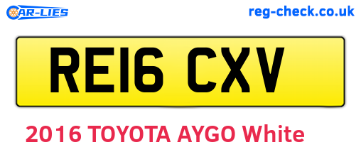 RE16CXV are the vehicle registration plates.