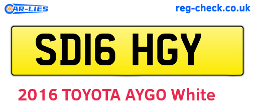 SD16HGY are the vehicle registration plates.