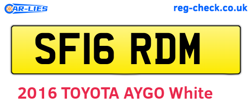 SF16RDM are the vehicle registration plates.