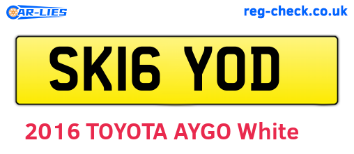 SK16YOD are the vehicle registration plates.
