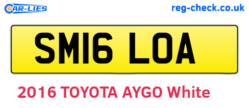 SM16LOA are the vehicle registration plates.