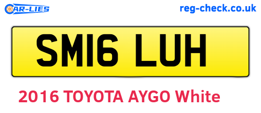 SM16LUH are the vehicle registration plates.