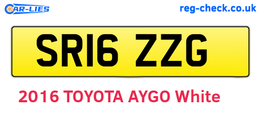 SR16ZZG are the vehicle registration plates.