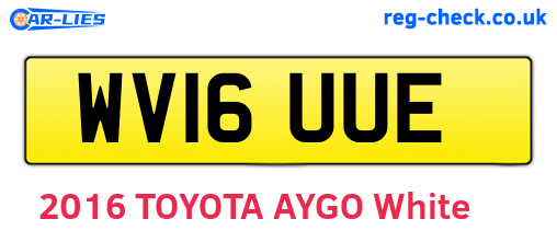 WV16UUE are the vehicle registration plates.