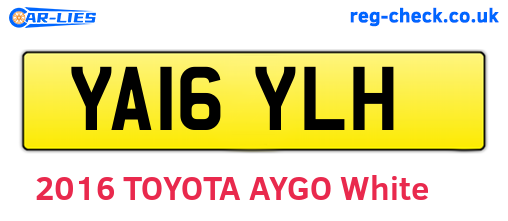 YA16YLH are the vehicle registration plates.