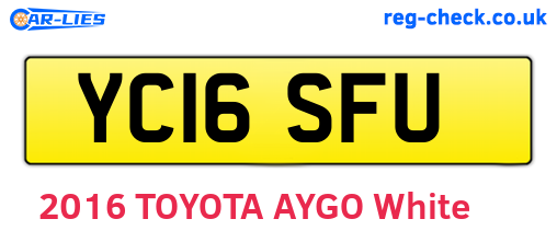 YC16SFU are the vehicle registration plates.