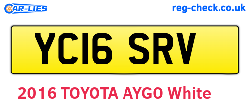 YC16SRV are the vehicle registration plates.