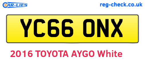 YC66ONX are the vehicle registration plates.