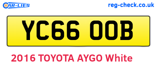 YC66OOB are the vehicle registration plates.