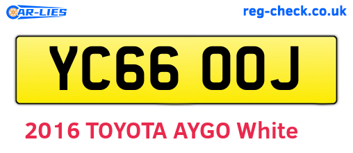 YC66OOJ are the vehicle registration plates.