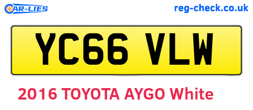 YC66VLW are the vehicle registration plates.