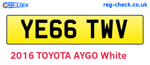 YE66TWV are the vehicle registration plates.