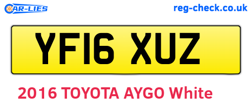 YF16XUZ are the vehicle registration plates.