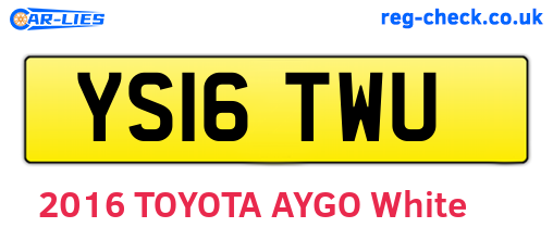 YS16TWU are the vehicle registration plates.