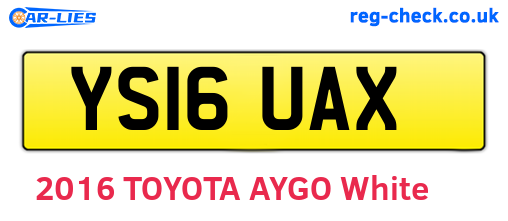 YS16UAX are the vehicle registration plates.