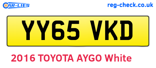 YY65VKD are the vehicle registration plates.