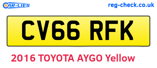 CV66RFK are the vehicle registration plates.