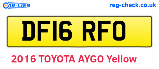 DF16RFO are the vehicle registration plates.