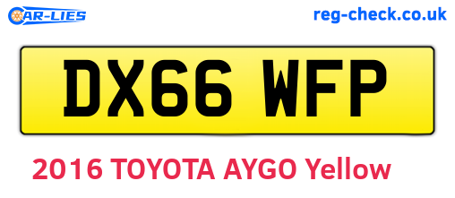DX66WFP are the vehicle registration plates.