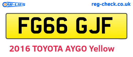 FG66GJF are the vehicle registration plates.