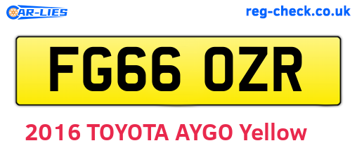 FG66OZR are the vehicle registration plates.