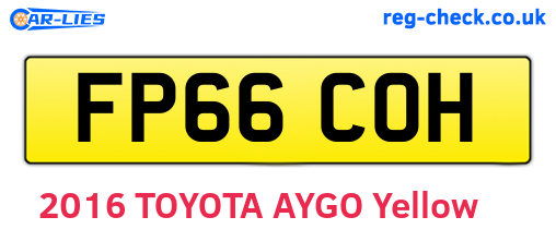 FP66COH are the vehicle registration plates.