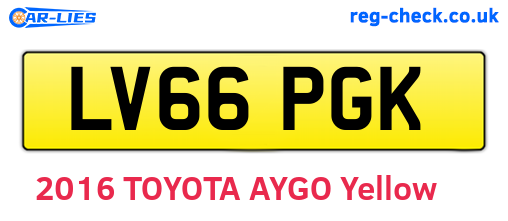 LV66PGK are the vehicle registration plates.