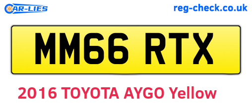 MM66RTX are the vehicle registration plates.