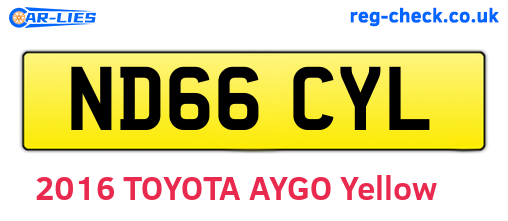 ND66CYL are the vehicle registration plates.