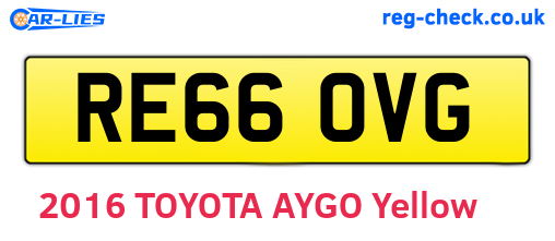 RE66OVG are the vehicle registration plates.