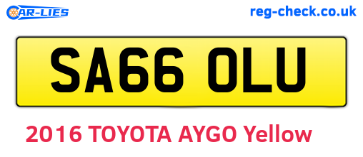 SA66OLU are the vehicle registration plates.