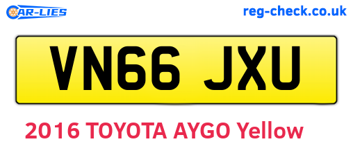 VN66JXU are the vehicle registration plates.