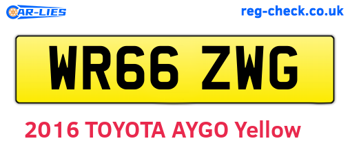 WR66ZWG are the vehicle registration plates.