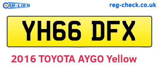 YH66DFX are the vehicle registration plates.