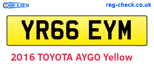 YR66EYM are the vehicle registration plates.
