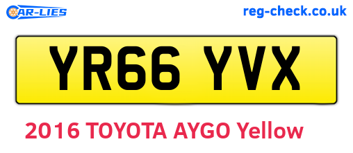YR66YVX are the vehicle registration plates.