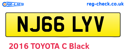 NJ66LYV are the vehicle registration plates.