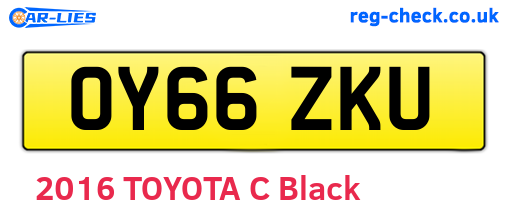 OY66ZKU are the vehicle registration plates.