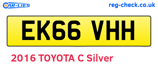 EK66VHH are the vehicle registration plates.