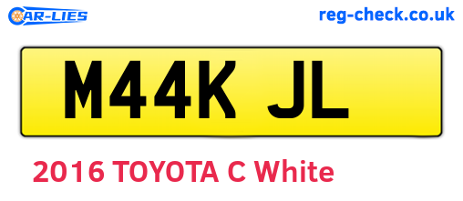 M44KJL are the vehicle registration plates.