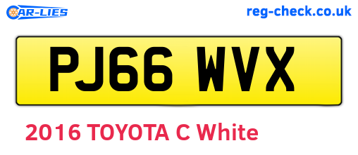 PJ66WVX are the vehicle registration plates.
