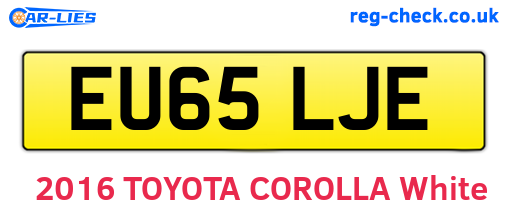 EU65LJE are the vehicle registration plates.