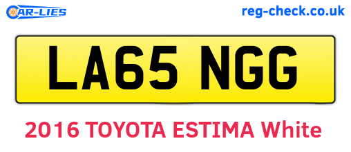 LA65NGG are the vehicle registration plates.