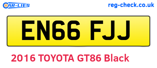EN66FJJ are the vehicle registration plates.