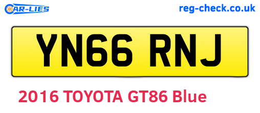 YN66RNJ are the vehicle registration plates.